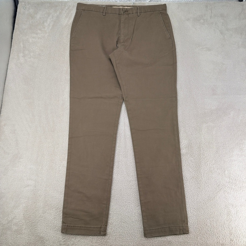 NWT Banana Republic Mens Lived-In Chino Slim Fit 36x34 Brown Pants
